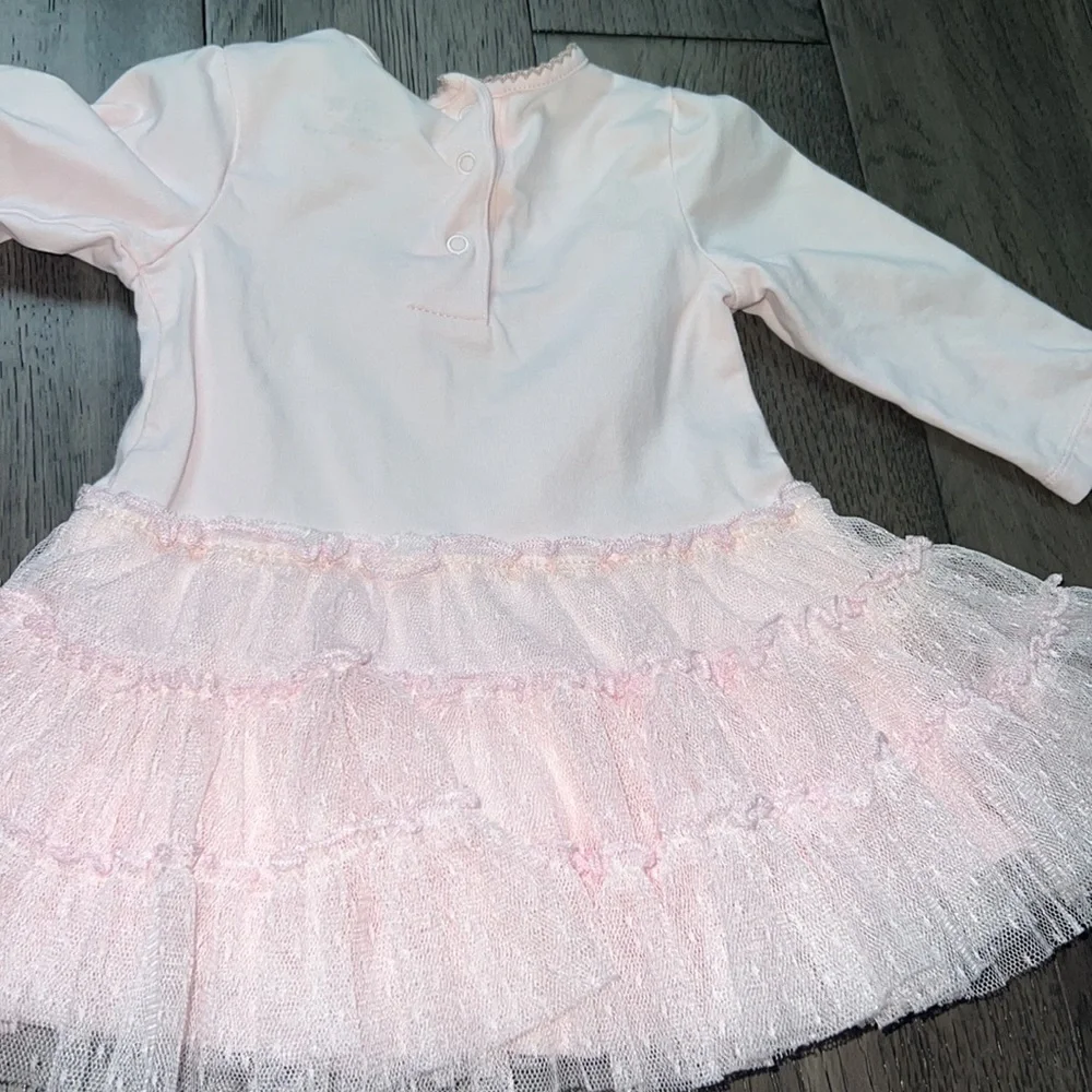 Little me long sleeve tulle tutu dress shirt with matching cheetah leggings